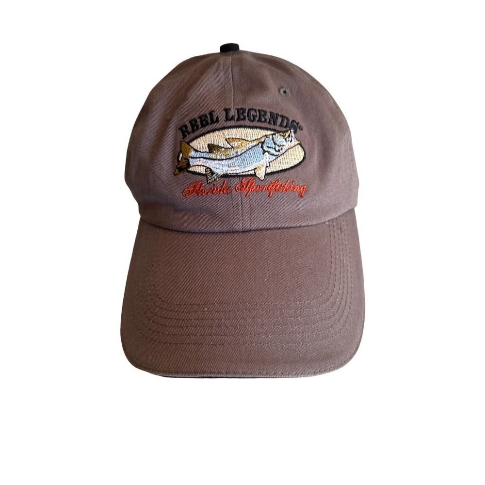 Reel Legends Florida Sportfishing Fishing Gray Hat Cap Adjsutable